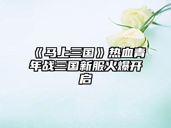 《马上三国》热血青年战三国新服火爆开启