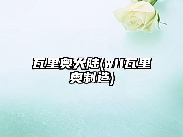 瓦里奥大陆(wii瓦里奥制造)