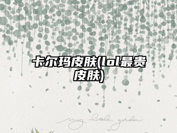 卡尔玛皮肤(lol最贵皮肤)