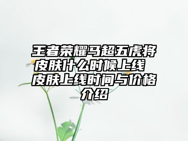 王者荣耀马超五虎将皮肤什么时候上线 皮肤上线时间与价格介绍
