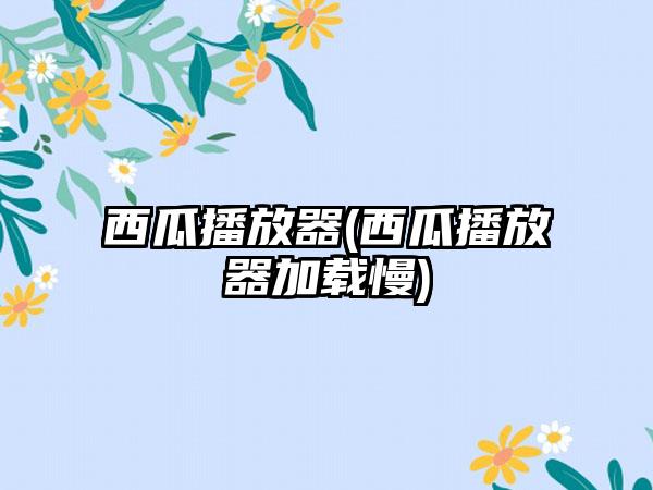西瓜播放器(西瓜播放器加载慢)