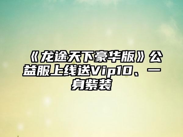 《龙途天下豪华版》公益服上线送Vip10、一身紫装