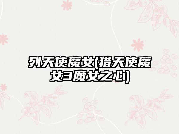 列天使魔女(猎天使魔女3魔女之心)