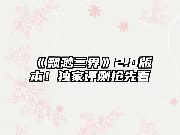 《飘渺三界》2.0版本！独家评测抢先看