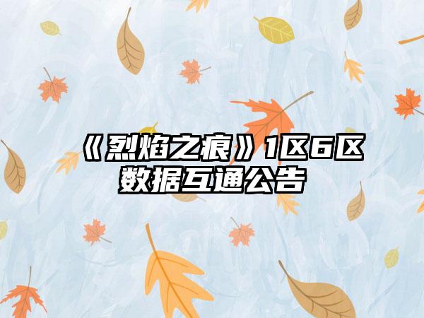 《烈焰之痕》1区6区数据互通公告