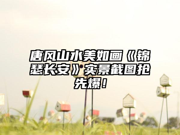 唐风山水美如画《锦瑟长安》实景截图抢先爆！