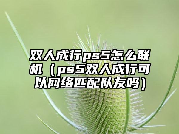 双人成行ps5怎么联机（ps5双人成行可以网络匹配队友吗）