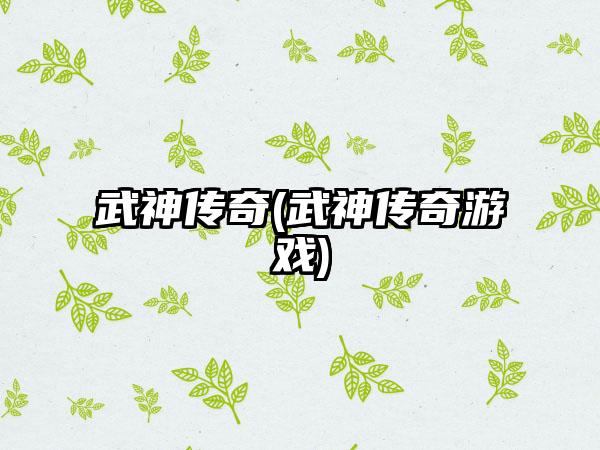 武神传奇(武神传奇游戏)