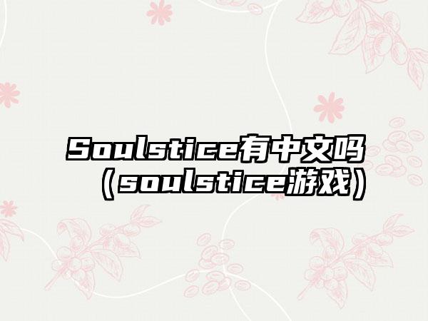 Soulstice有中文吗（soulstice游戏）