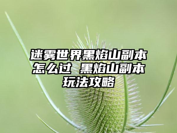迷雾世界黑焰山副本怎么过 黑焰山副本玩法攻略