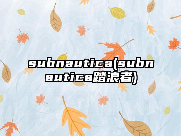 subnautica(subnautica踏浪者)