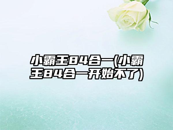 小霸王84合一(小霸王84合一开始不了)