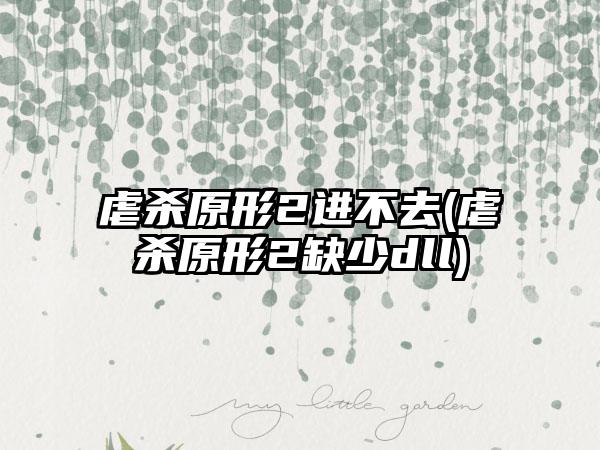 虐杀原形2进不去(虐杀原形2缺少dll)