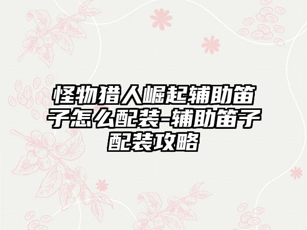 怪物猎人崛起辅助笛子怎么配装-辅助笛子配装攻略