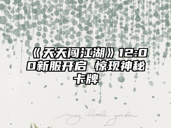 《天天闯江湖》12:00新服开启 惊现神秘卡牌