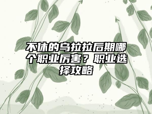 不休的乌拉拉后期哪个职业厉害？职业选择攻略