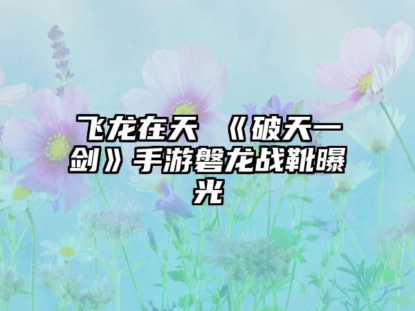 飞龙在天 《破天一剑》手游磐龙战靴曝光