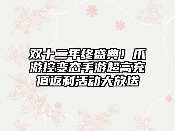 双十二年终盛典！爪游控变态手游超高充值返利活动大放送