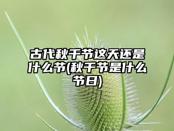 古代秋千节这天还是什么节(秋千节是什么节日)