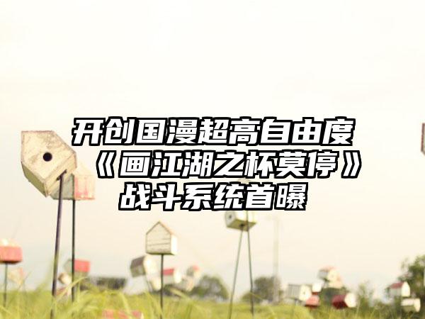 开创国漫超高自由度 《画江湖之杯莫停》战斗系统首曝