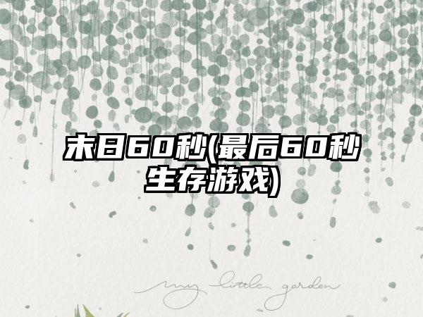 末日60秒(最后60秒生存游戏)