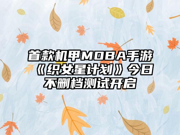 首款机甲MOBA手游《织女星计划》今日不删档测试开启
