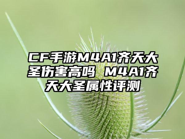 CF手游M4A1齐天大圣伤害高吗 M4A1齐天大圣属性评测