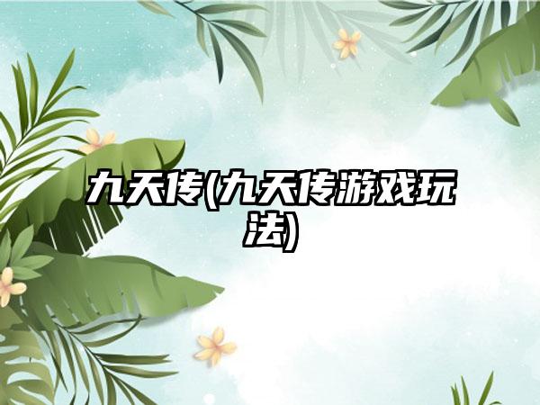 九天传(九天传游戏玩法)