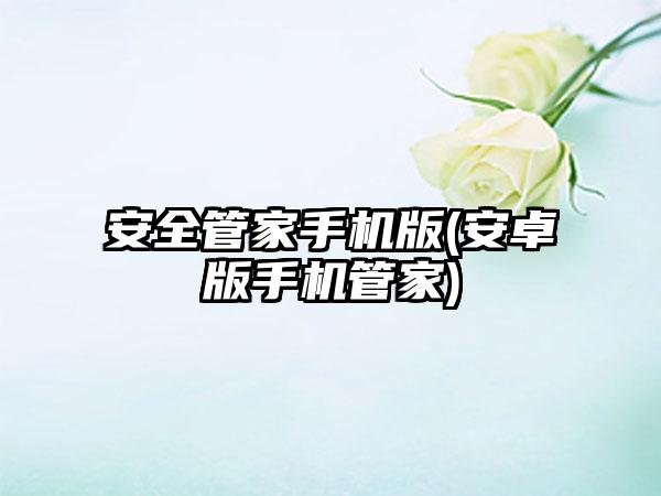 安全管家手机版(安卓版手机管家)