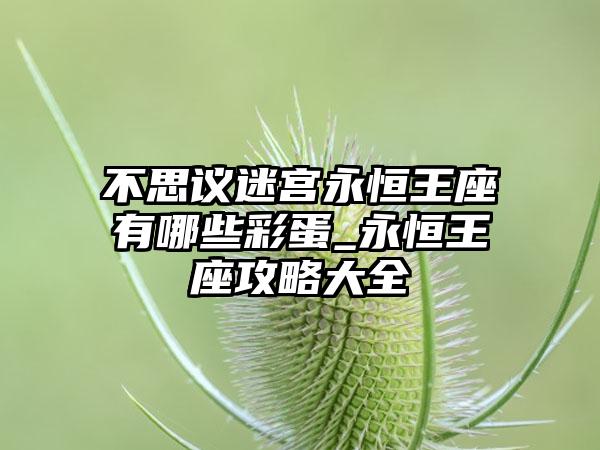不思议迷宫永恒王座有哪些彩蛋_永恒王座攻略大全