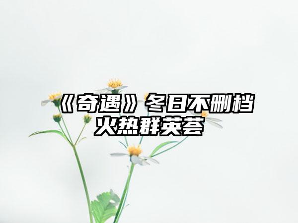 《奇遇》冬日不删档火热群英荟