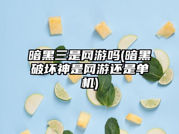 暗黑三是网游吗(暗黑破坏神是网游还是单机)