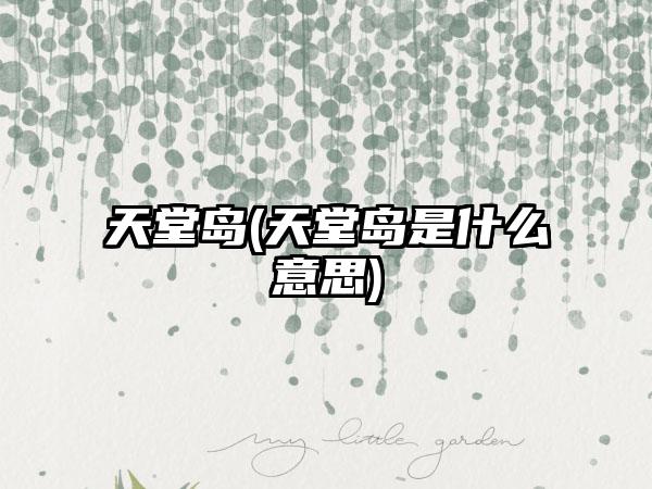 天堂岛(天堂岛是什么意思)