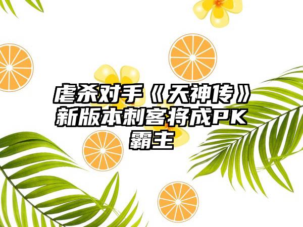 虐杀对手《天神传》新版本刺客将成PK霸主