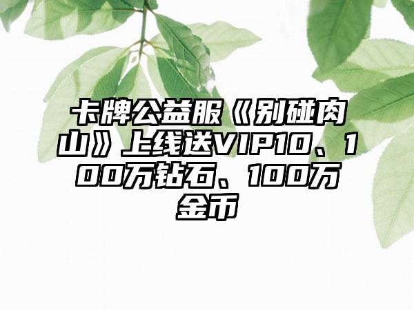 卡牌公益服《别碰肉山》上线送VIP10、100万钻石、100万金币