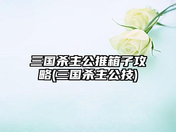 三国杀主公推箱子攻略(三国杀主公技)