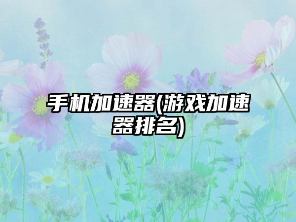 手机加速器(游戏加速器排名)