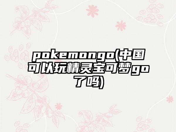 pokemongo(中国可以玩精灵宝可梦go了吗)