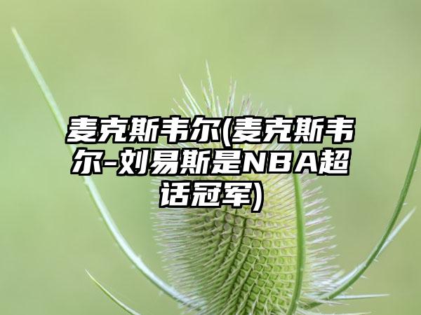 麦克斯韦尔(麦克斯韦尔-刘易斯是NBA超话冠军)