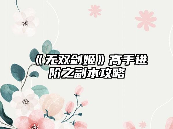 《无双剑姬》高手进阶之副本攻略