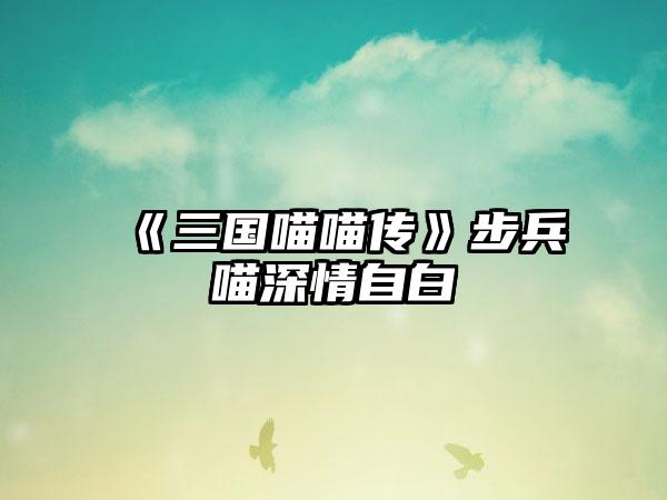 《三国喵喵传》步兵喵深情自白