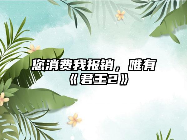 您消费我报销，唯有《君王2》