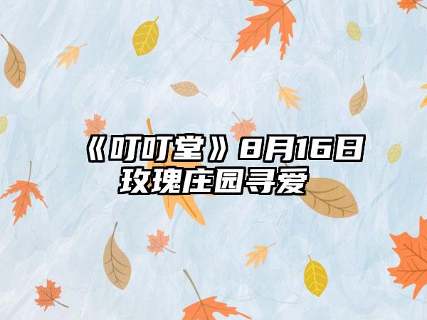 《叮叮堂》8月16日玫瑰庄园寻爱