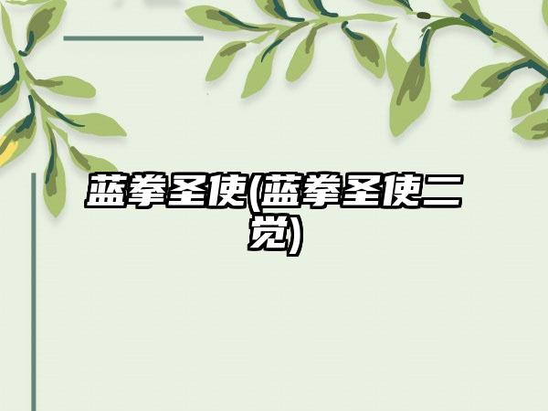 蓝拳圣使(蓝拳圣使二觉)