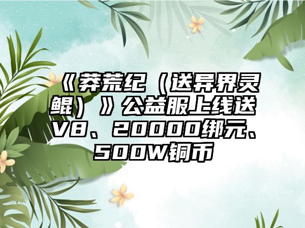 《莽荒纪（送异界灵鲲）》公益服上线送V8、20000绑元、500W铜币
