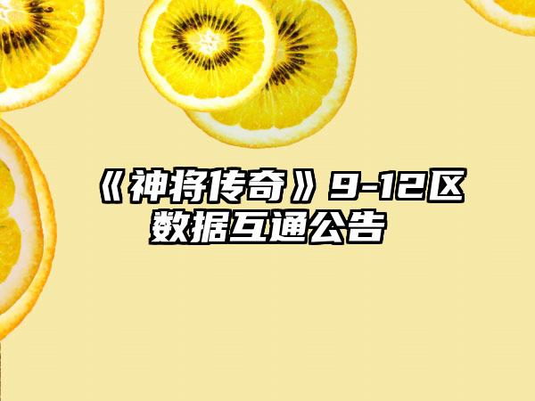 《神将传奇》9-12区数据互通公告