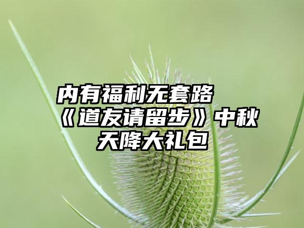 内有福利无套路 《道友请留步》中秋天降大礼包