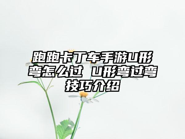 跑跑卡丁车手游U形弯怎么过 U形弯过弯技巧介绍