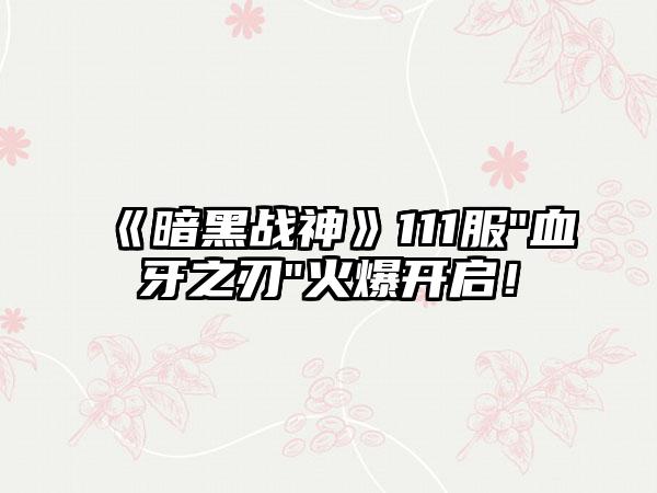 《暗黑战神》111服