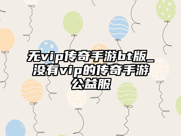 无vip传奇手游bt版_没有vip的传奇手游公益服